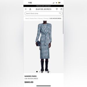 Sandro Paris Blue Woven Dress